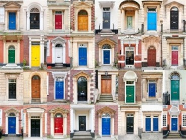 32 coloured British doors